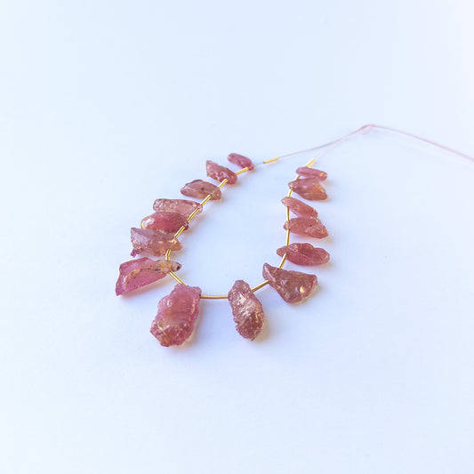 Authentic ruby gemstone beads featuring raw red colour and organic rough shaping for premium jewellery making.
