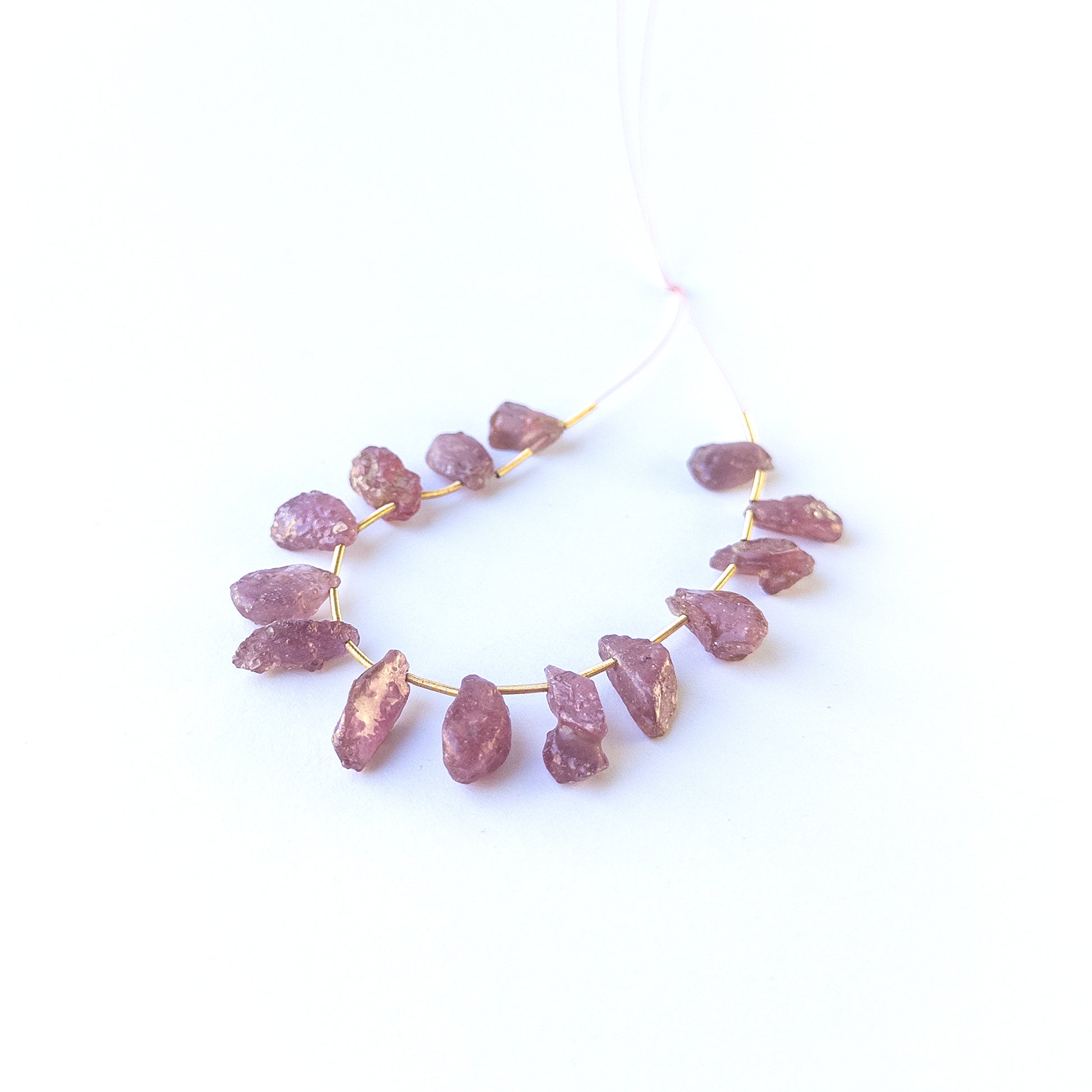 Genuine Ruby stone beads with natural rough texture and rich colour ideal for DIY jewellery making.