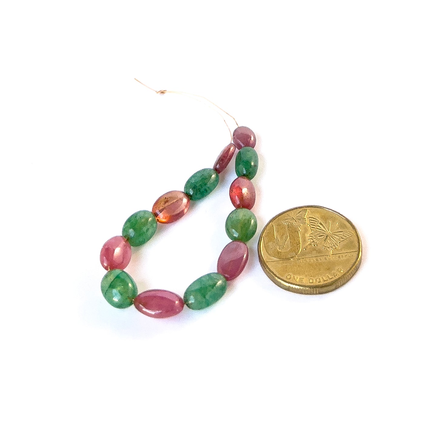 Ruby & Emerald | Smooth Oval | 7.8-11.3mm Bead Size | 13 Pieces | 44 Carats
