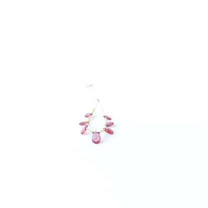 Ruby faceted briolette beads displaying rich red colour and high‑quality craftsmanship for artisan jewellery.