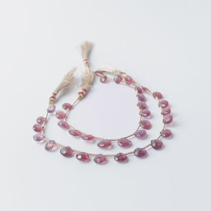 High‑quality Ruby briolette stone beads, shimmering faceted cut suited for artisan jewellery designs.