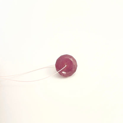 12.3mm faceted Ruby disc bead with polished finish for jewellery making