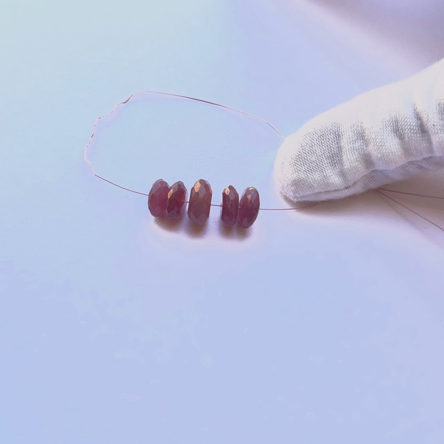 Ruby Stone beads with crisp faceting and deep red hues for DIY jewellery.
