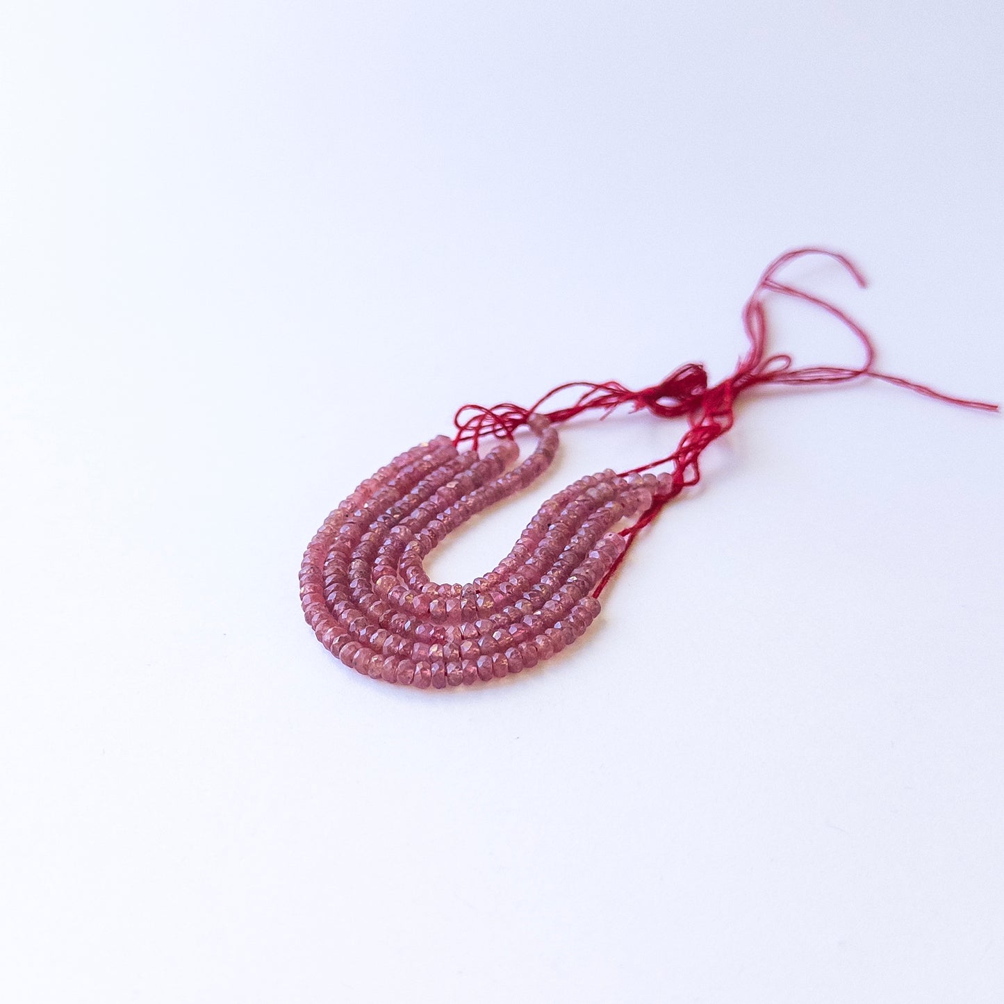 Ruby | Faceted Rondelle | Various 3.5 - 3.9mm Bead Sizes | 10cm Strand Length