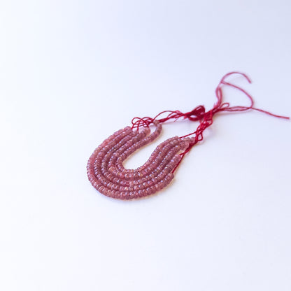 Ruby | Faceted Rondelle | Various 3.5 - 3.9mm Bead Sizes | 10cm Strand Length
