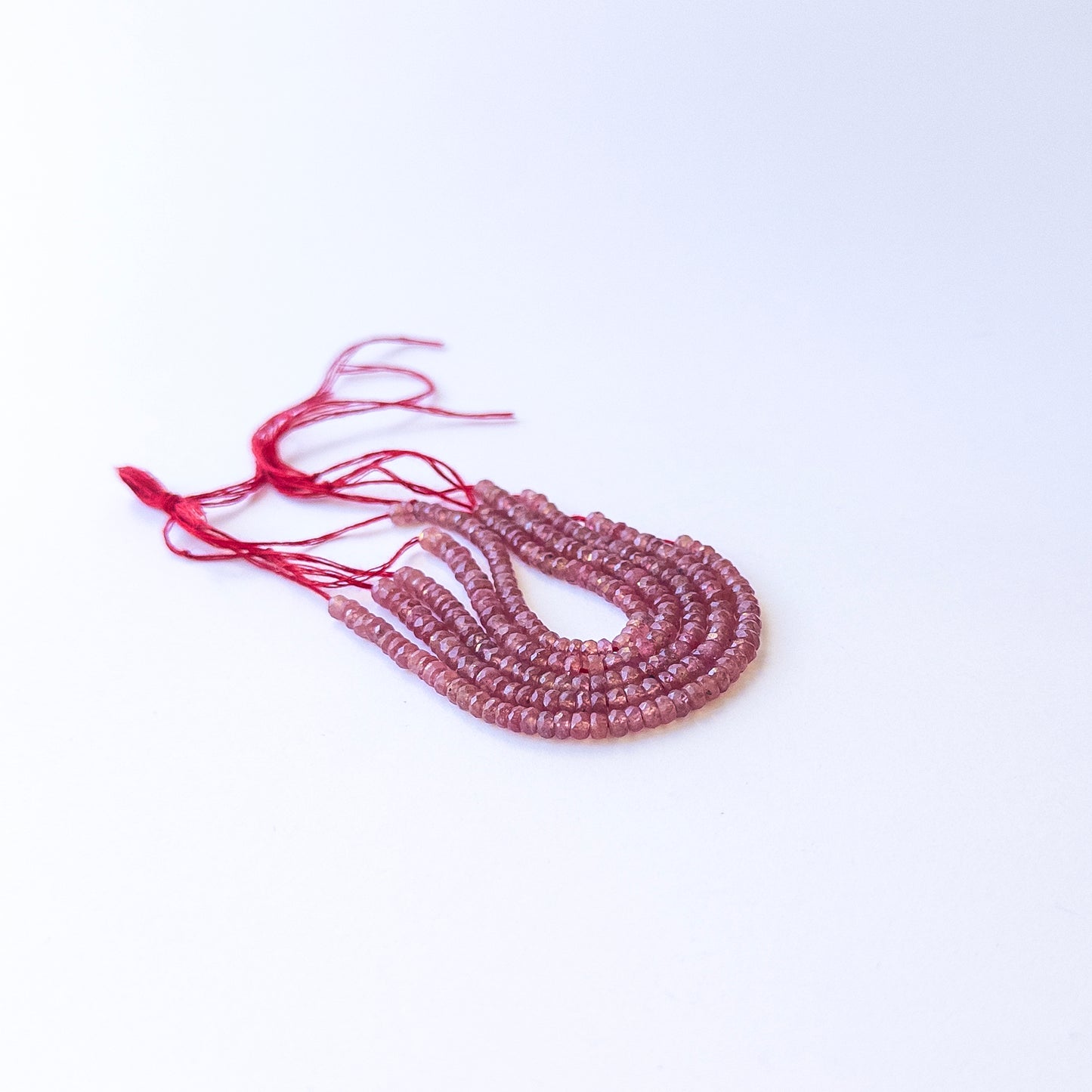 Ruby | Faceted Rondelle | Various 3.5 - 3.9mm Bead Sizes | 10cm Strand Length