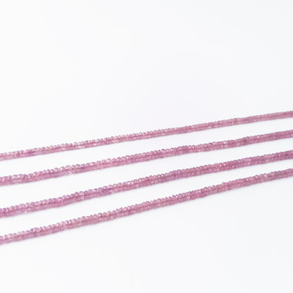 Shimmering Ruby rondelle beads with deep crimson hues, genuine stone beads suited for detailed beadwork and crafting