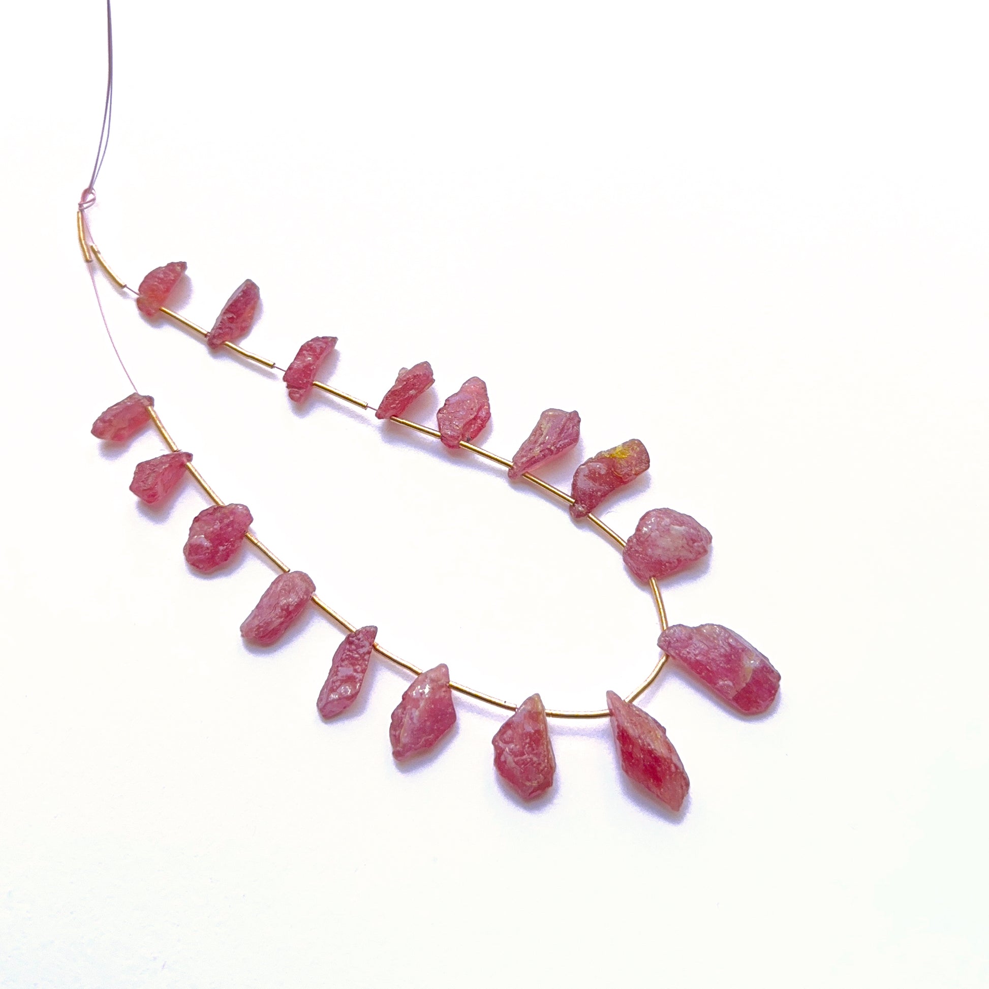 Ruby rough beads with deep red tones for DIY jewellery. 
