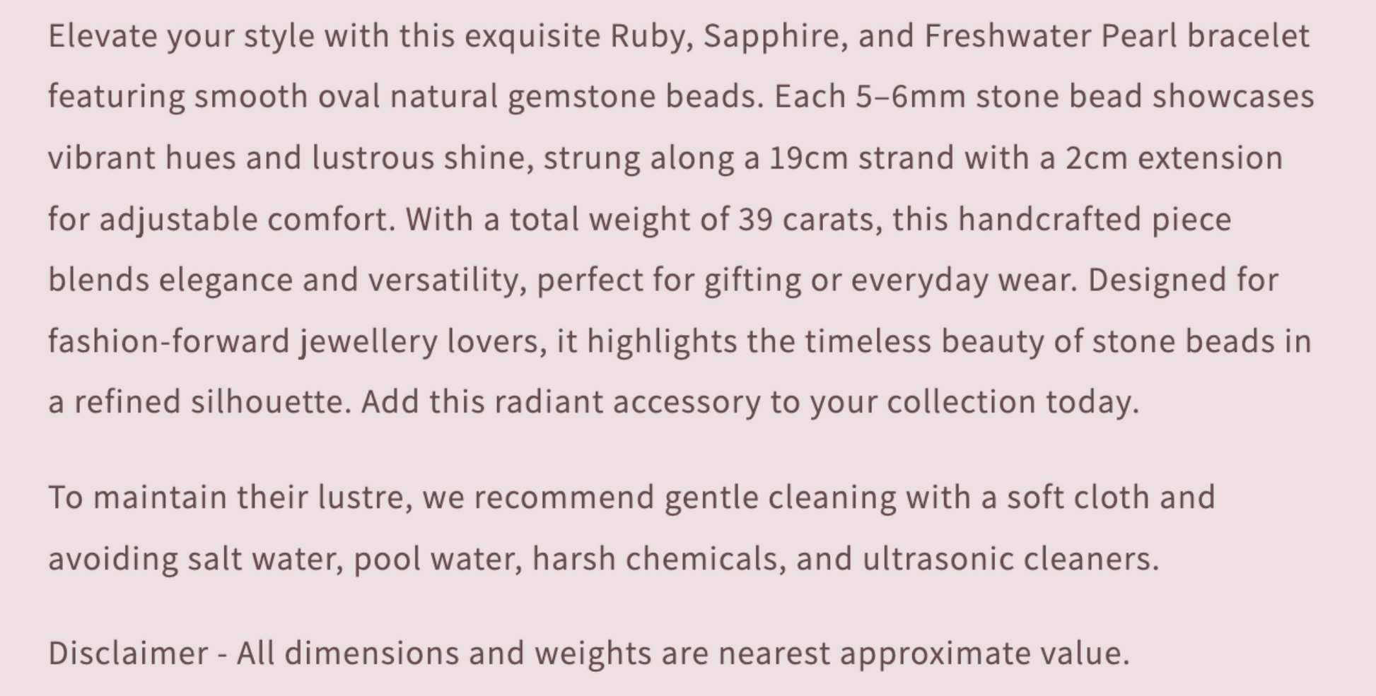 Text describing the product details of the gemstone beads , as seen on the Australian owned and trusted bead supplier, Melbourne Gemstone Beads.