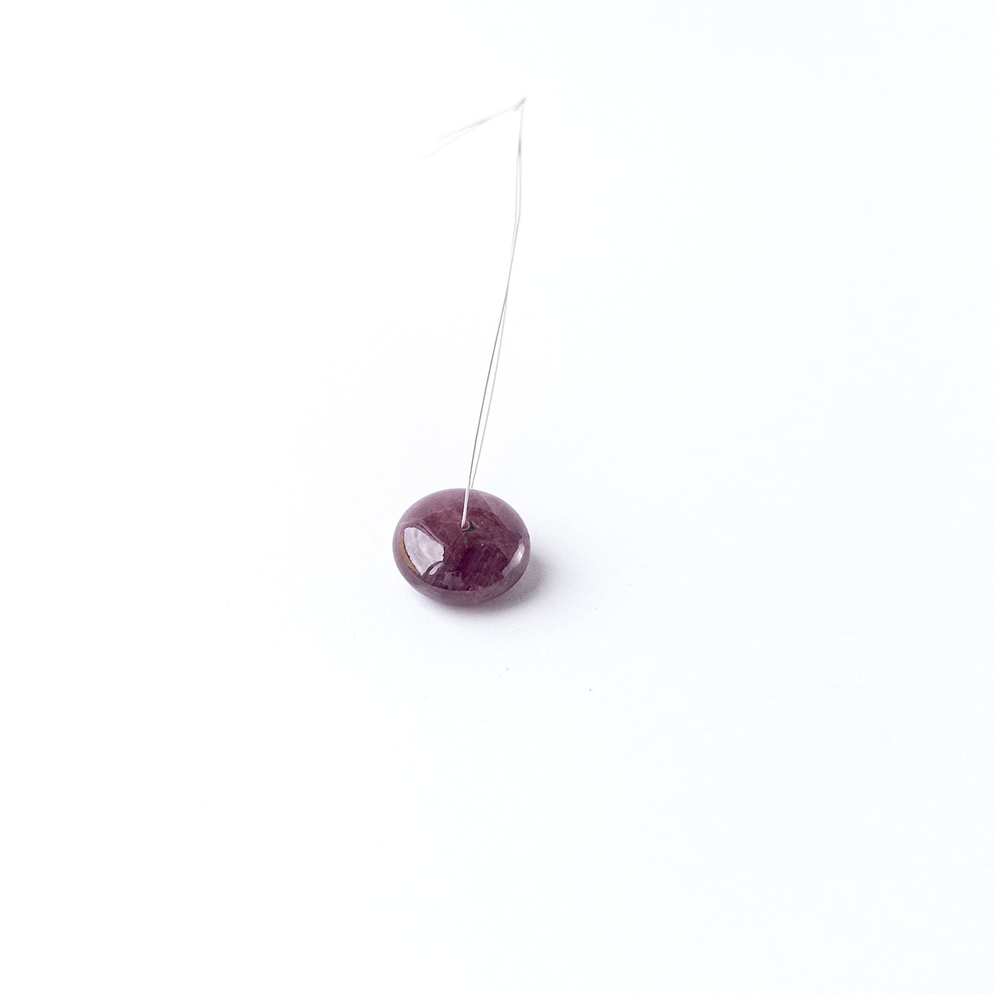Ruby smooth disc cabochon with centre drill, perfect for DIY jewellery makers using authentic gemstone beads.