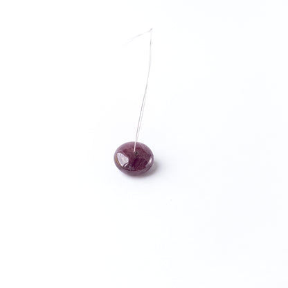 Ruby smooth disc cabochon with centre drill, perfect for DIY jewellery makers using authentic gemstone beads.