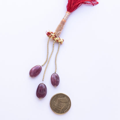 Ruby | Smooth Oval | 10.4-12.5mm Bead Size | 3 Pieces | 46 Carats