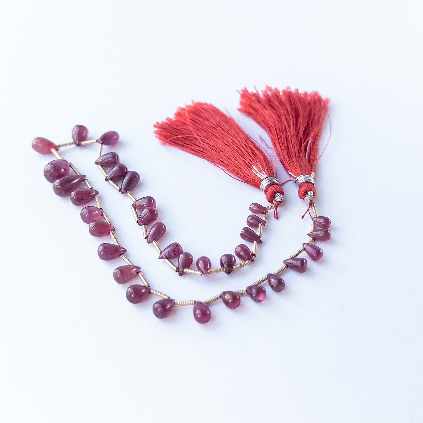 Ruby smooth briolette 3.1–7mm gemstone.