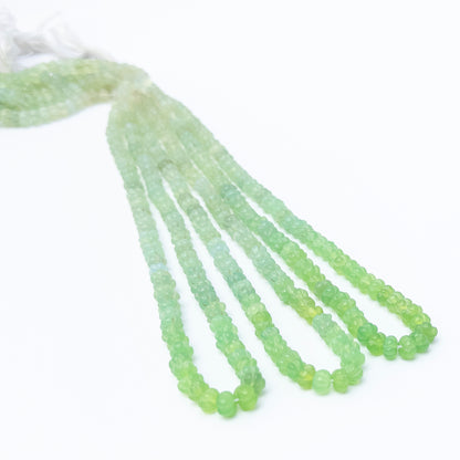 Genuine Shaded Green Chalcedony beads with carved pumpkin detailing, ideal for handmade jewellery components.