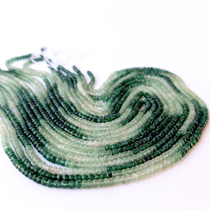 Authentic Shaded Green Quartz gemstone beads displaying gradient green hues and polished faceted shine
