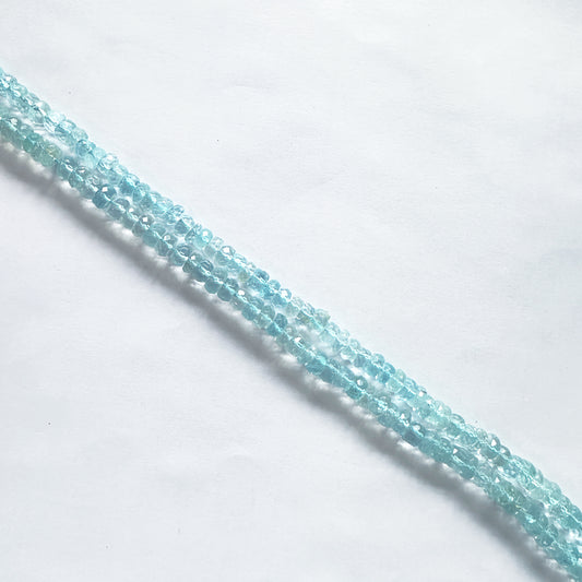 Sky Blue Topaz rondelle beads in 6–6.7mm sizes with sparkling blue colour and precision faceting.