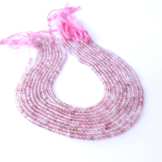 Strawberry Quartz | Faceted Rondelle | 2.3-2.4mm Bead Size | 32cm Strand Length