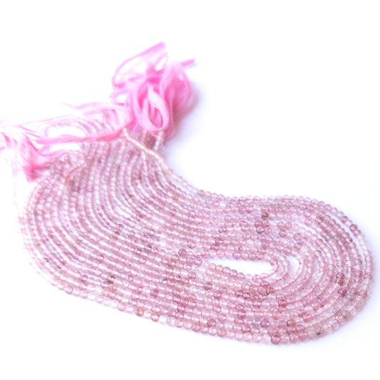 Strawberry Quartz | Faceted Rondelle | 2.3-2.4mm Bead Size | 32cm Strand Length