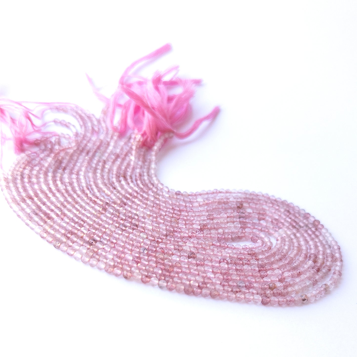 Strawberry Quartz | Faceted Rondelle | 2.3-2.4mm Bead Size | 32cm Strand Length
