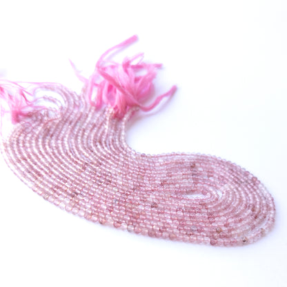 Strawberry Quartz | Faceted Rondelle | 2.3-2.4mm Bead Size | 32cm Strand Length