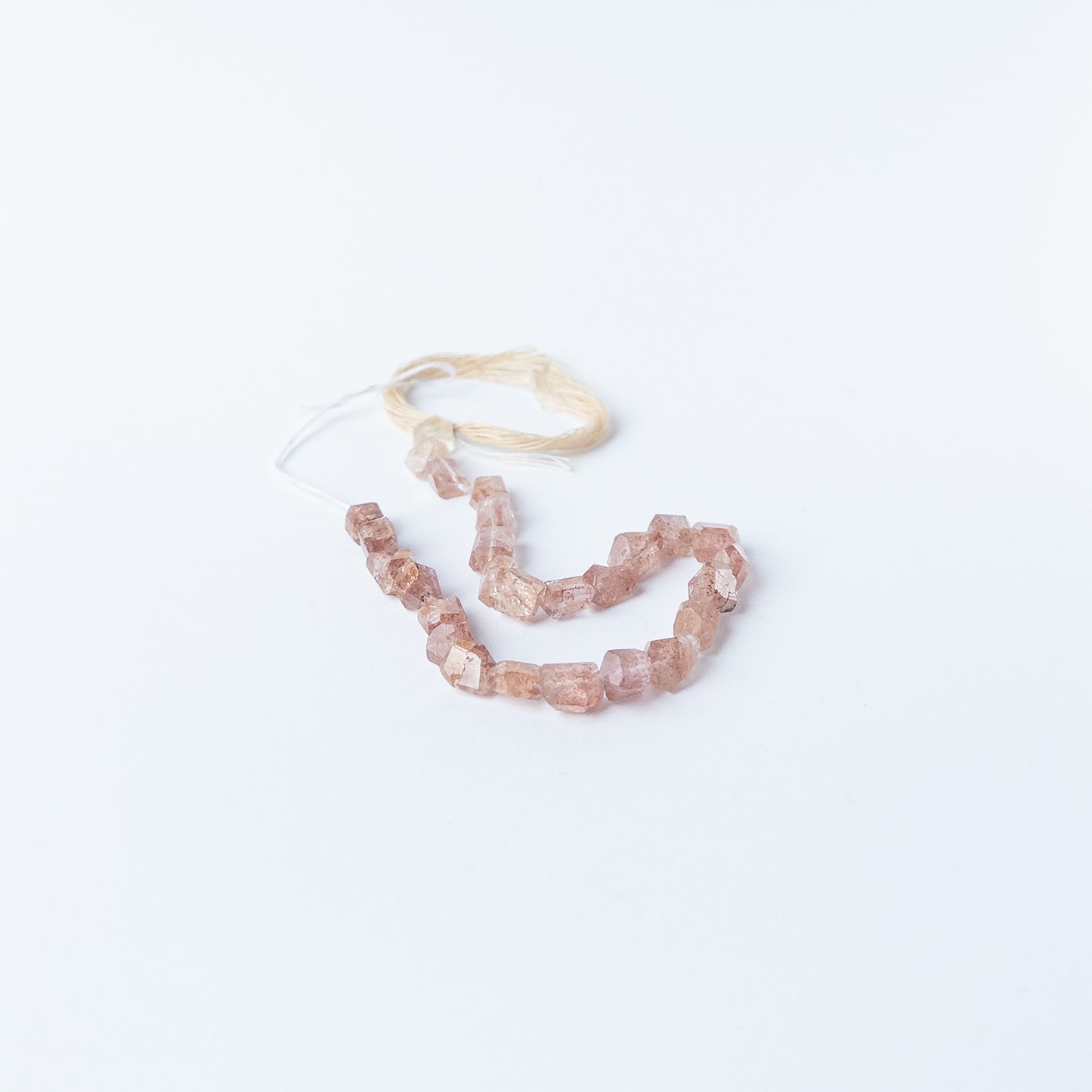 Authentic Strawberry Quartz stone beads, 7–8mm faceted tumbles ideal for handmade jewellery components.