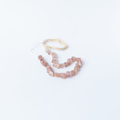 Authentic Strawberry Quartz stone beads, 7–8mm faceted tumbles ideal for handmade jewellery components.