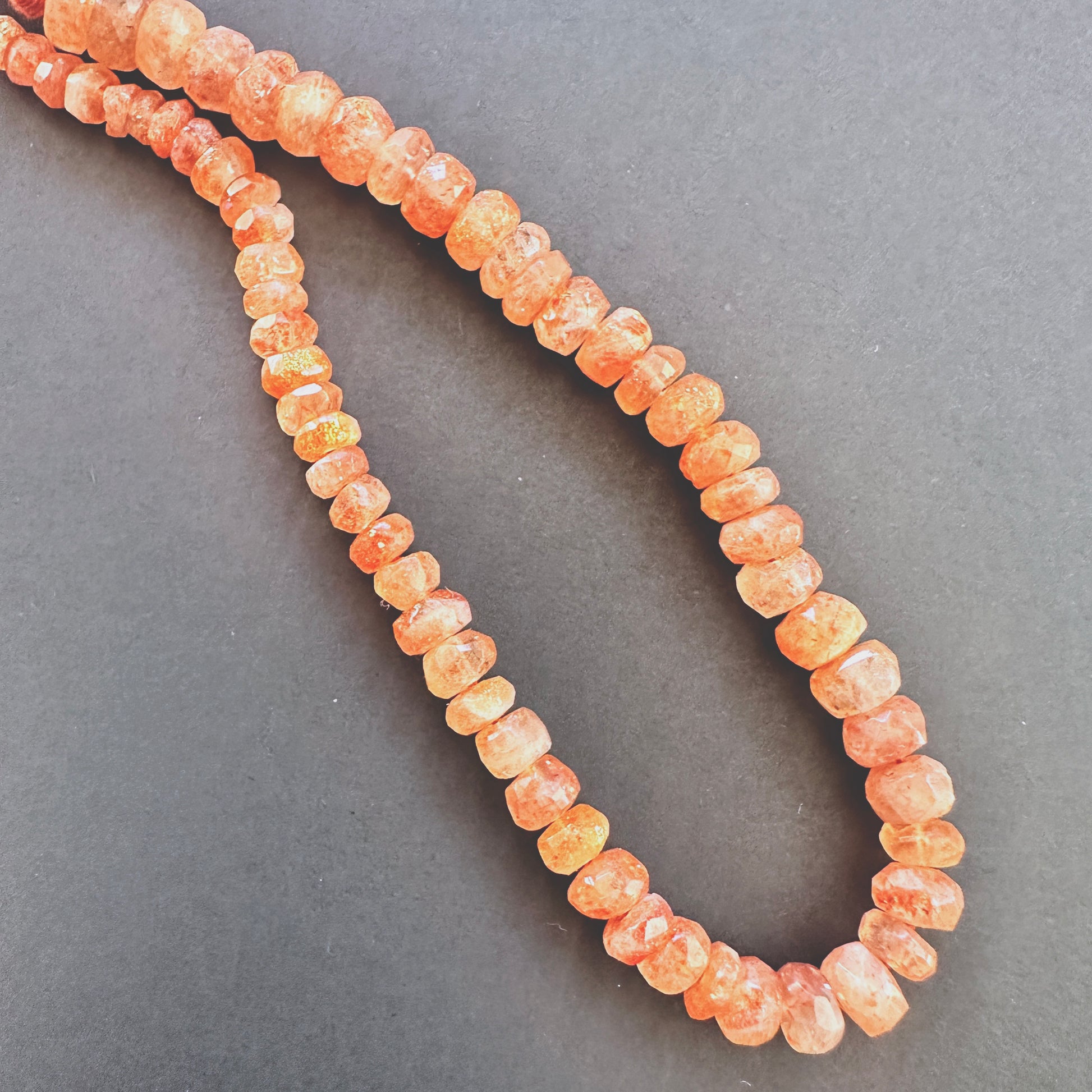 Handmade jewellery components featuring 4.5-7mm Sunstone stone beads.