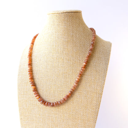 Genuine Sunstone gemstone beads with sparkling faceted rondelle cut, ideal for DIY jewellery makers.
