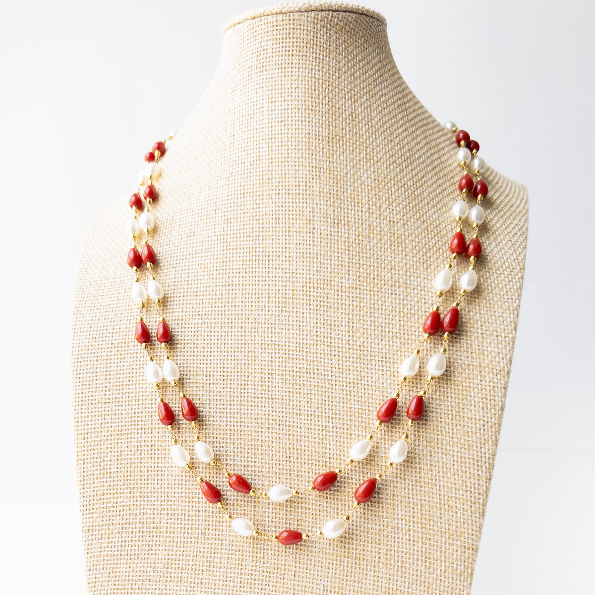 Taiwan Coral gemstone jewellery set with matching earrings offering timeless elegance and versatile styling appeal.