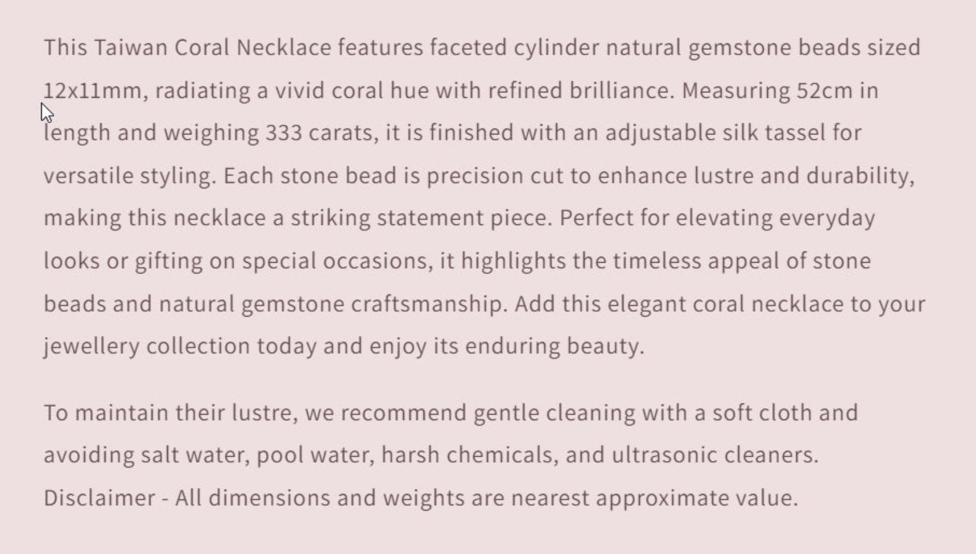 Text describing the product details of the gemstone beads , as seen on the Australian owned and trusted bead supplier, Melbourne Gemstone Beads.