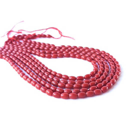 Genuine Taiwan Coral stone beads showcasing natural coral colour, smooth finish and handmade jewellery quality.