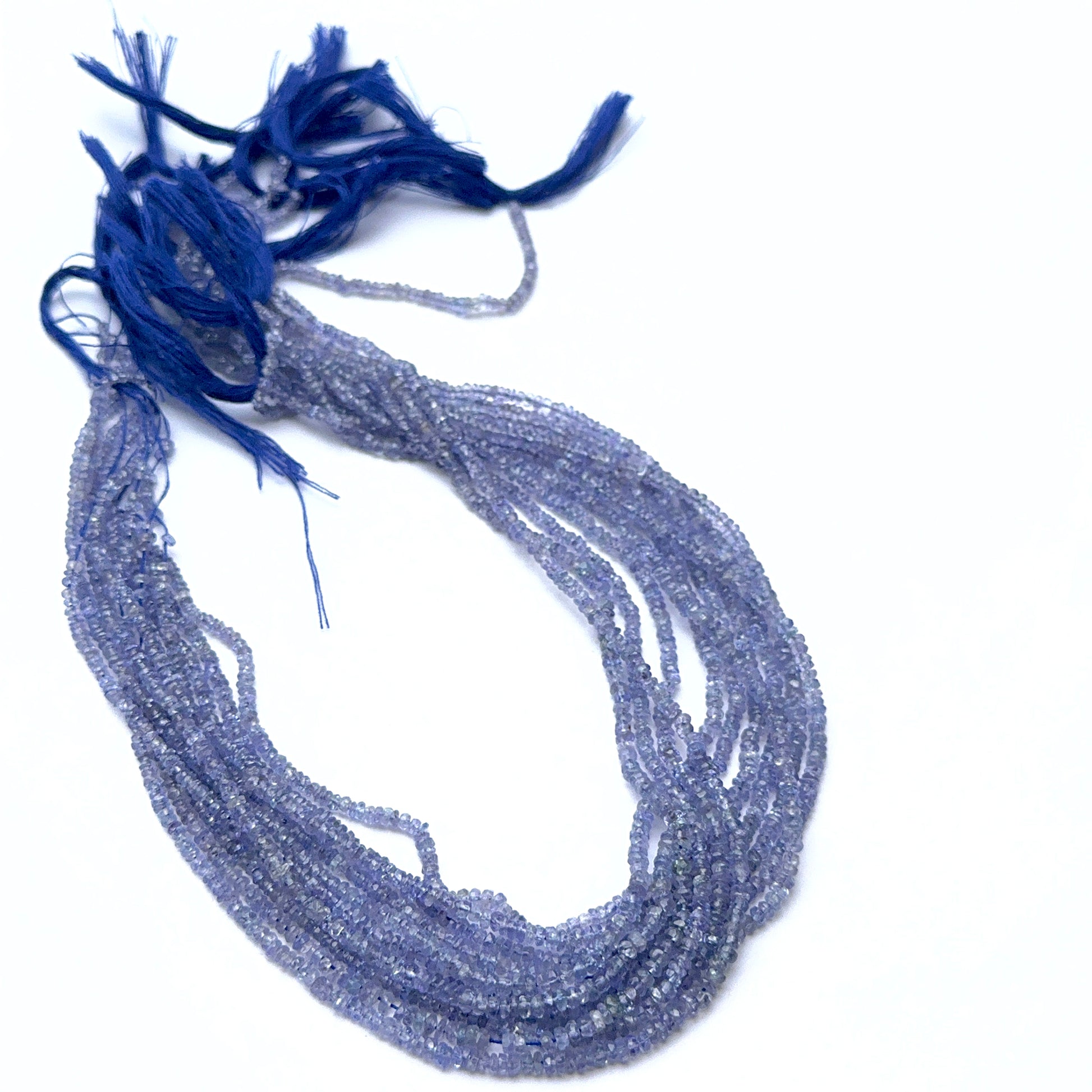 Natural gemstone tanzanite faceted rondelle beads.