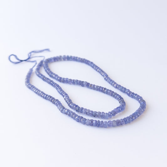 Genuine Tanzanite stone beads with crisp faceting and natural shine, ideal for DIY jewellery makers.