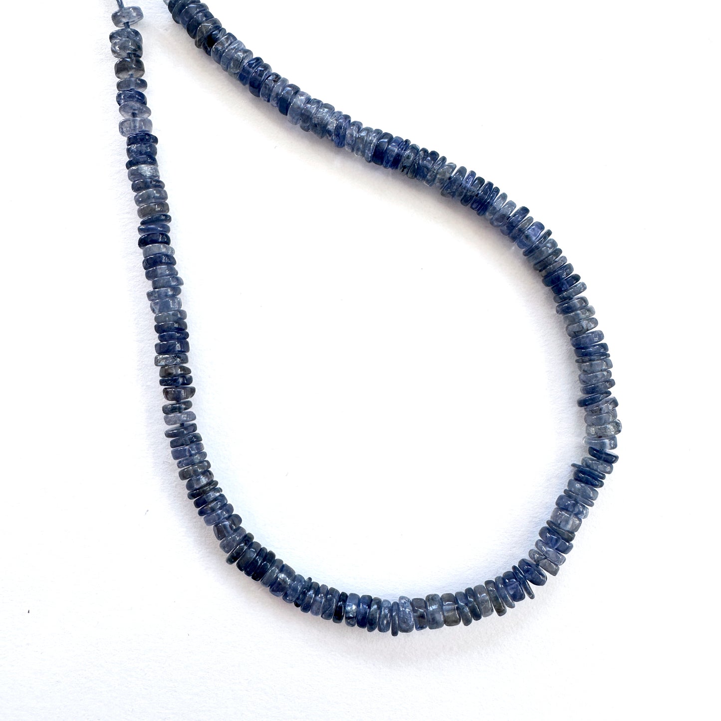 Handmade jewellery components featuring 4.1-4.3mm Tanzanite stone beads.