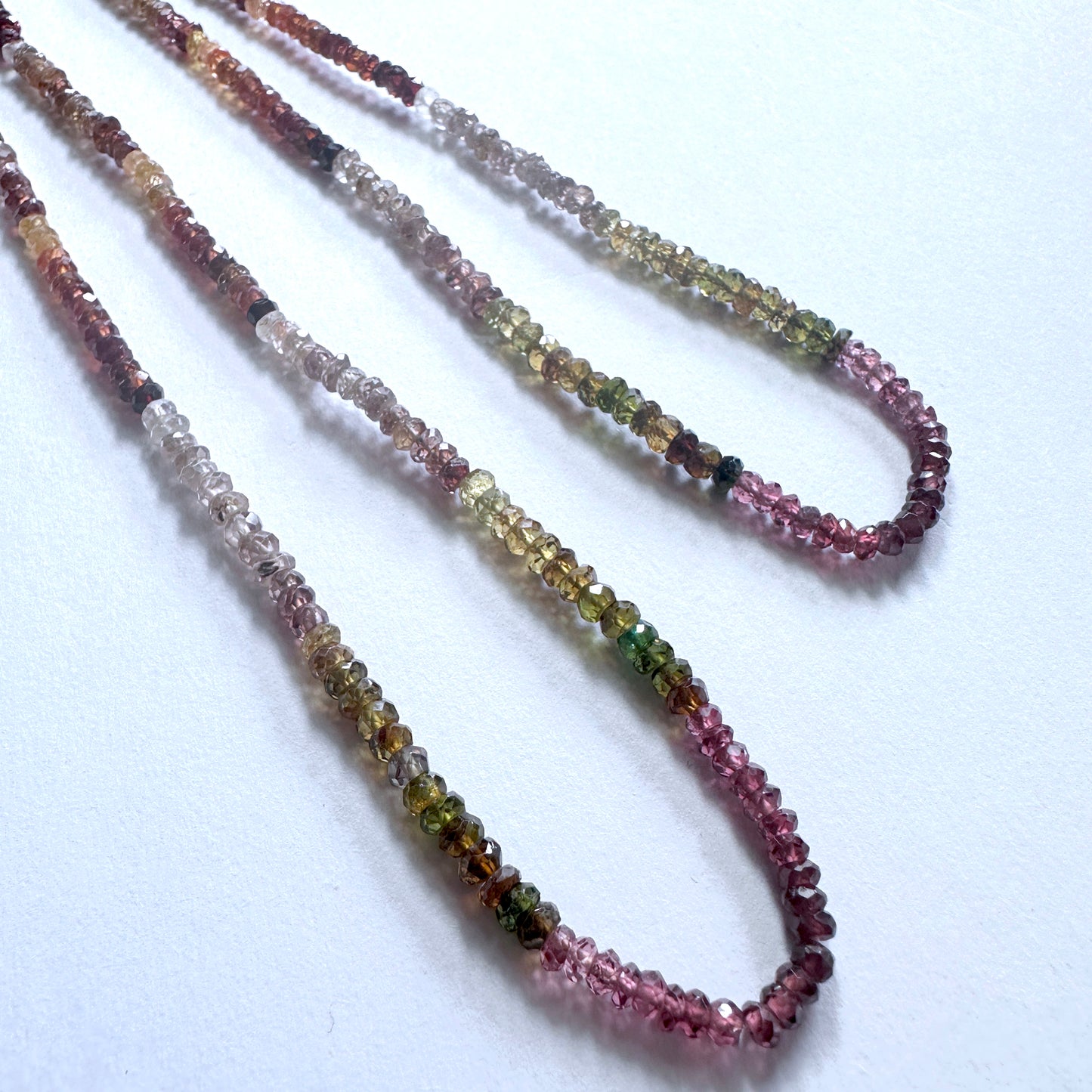 Premium Tundra Sapphire rondelle beads with consistent sizing and elegant clarity.