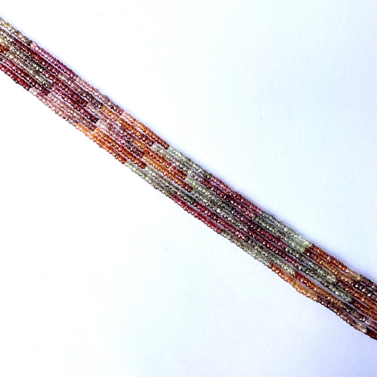 Tundra Sapphire rondelle beads in 3mm size with earthy colour tones and sparkling faceted cuts.