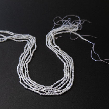 White Rainbow Moonstone faceted rondelle gemstone beads in 2.3–2.4mm on a 39cm strand for DIY jewellery.