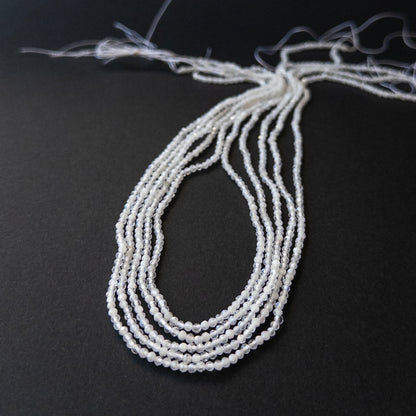 Genuine White Rainbow Moonstone stone beads with crisp facets and soft iridescence for handmade jewellery.
